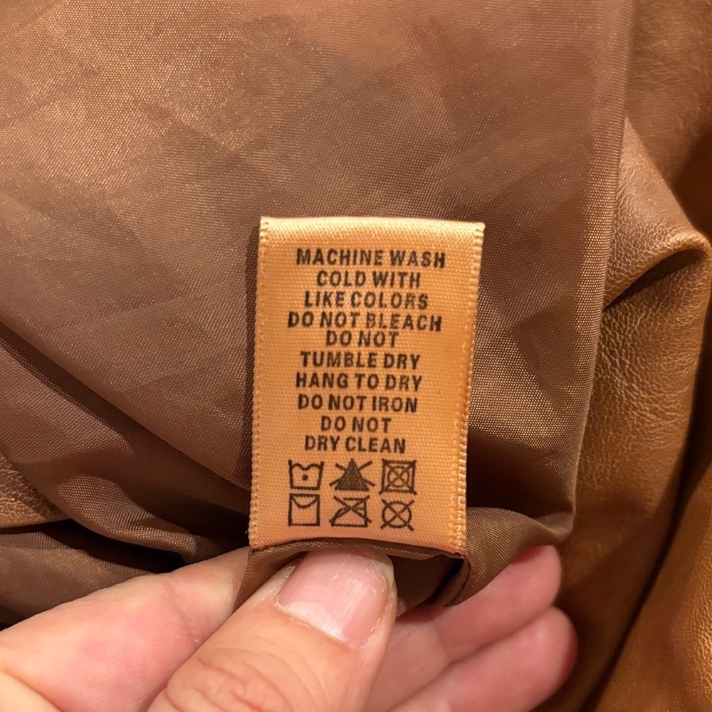 Max Studio Tan Faux Leather Jacket - Picture 8 of 8